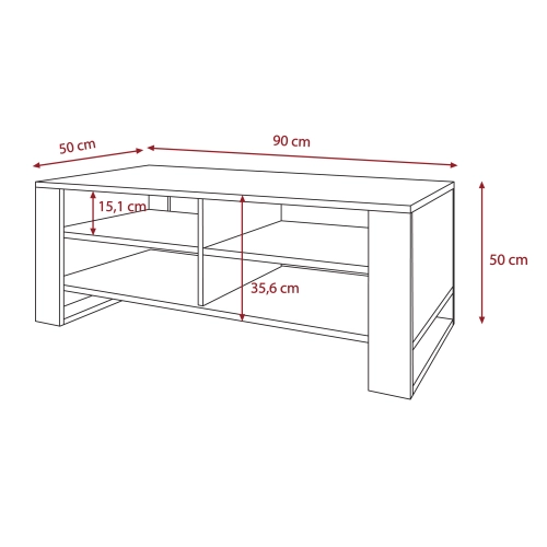 Stolik Kawowy ST12 BIA Ława do Salonu Biały Czarny Loft